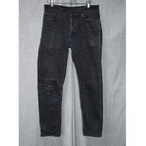 COS Black Mid-Rise Slim Fit Tapered Jeans 30x32
